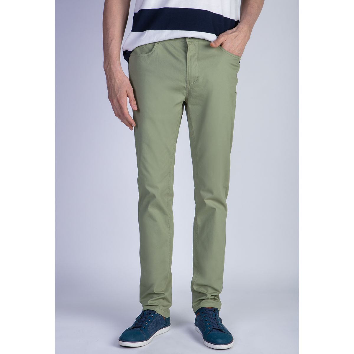 NEW MAN - Pantalón Bellagio Verde New Man
