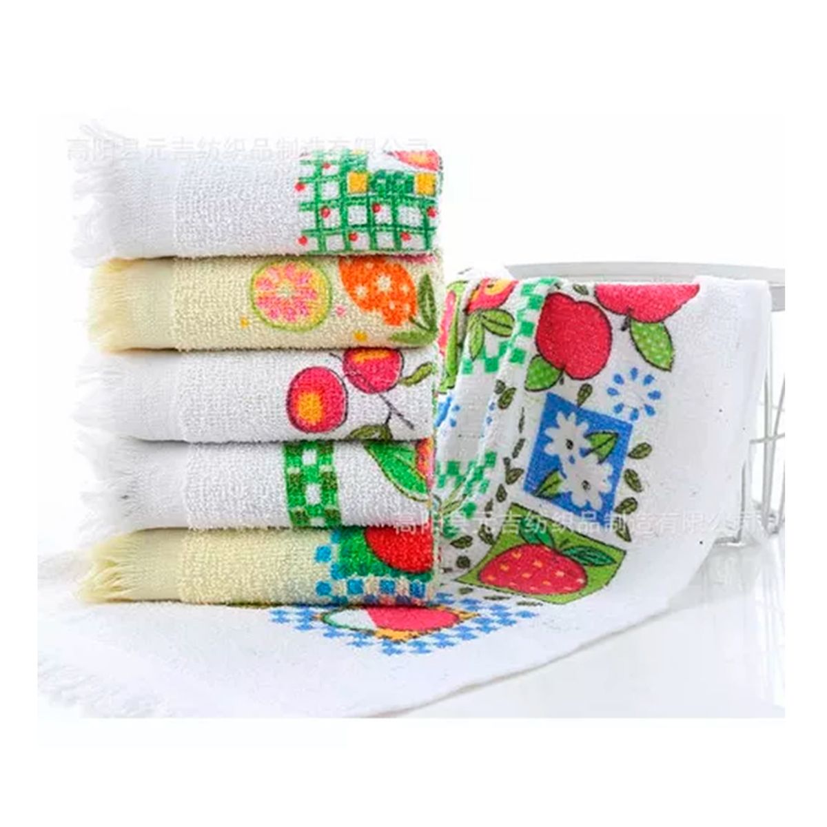 GENERICO - Set 12 Paños De Cocina Con Fleco Estampados