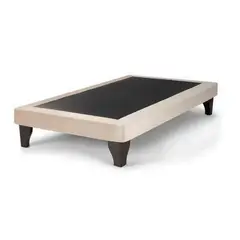 DULCES SUEÑOS - Base De Cama Europea 1.5 Plaza 200X105 Beige Claro Felpa