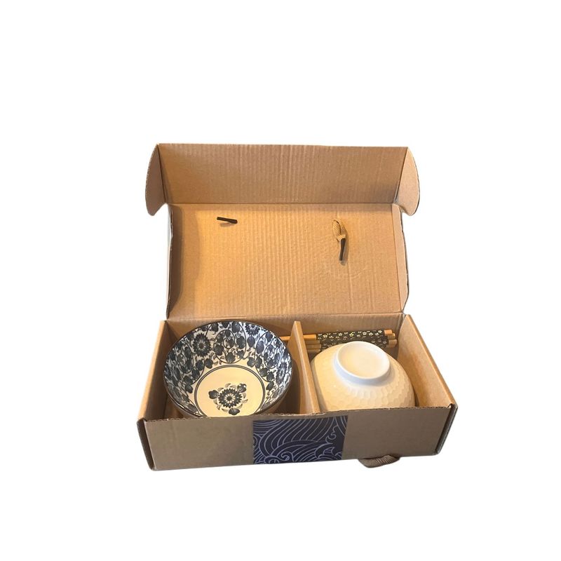 MAILYDEAS HOGAR Y MAS - Set de 2 Bowl de cerámica con palillos