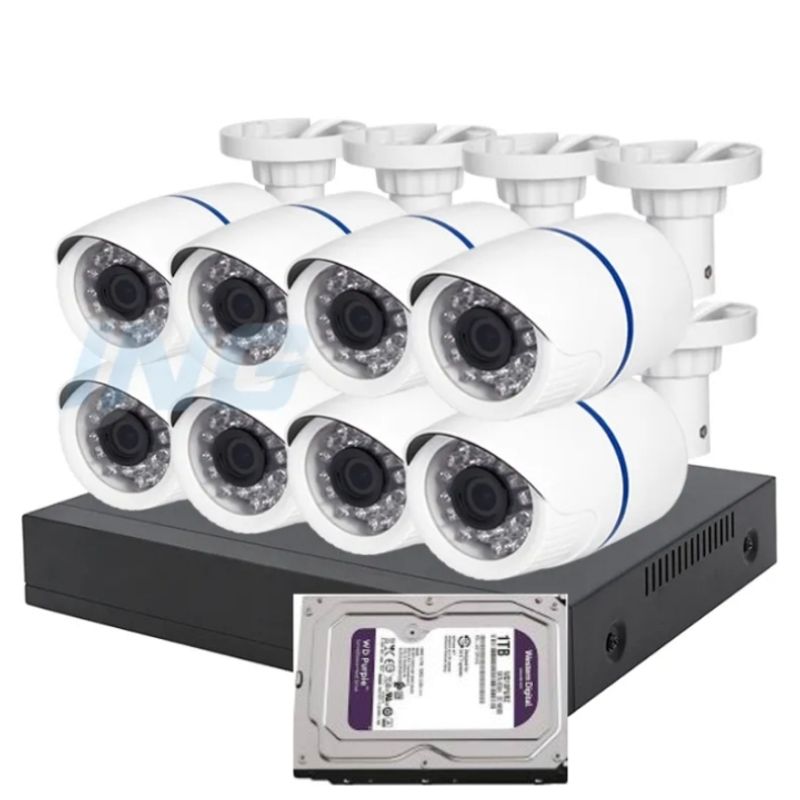 ARTIHOGAR - Kit Pro Cctv Pro 8 Cámaras Seguridad  2MP + Disco Duro 1 Terabyte  FULL HD