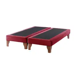 DULCES SUEÑOS - Base De Cama Europea 2 Plazas 200X150 Burdeo Felpa