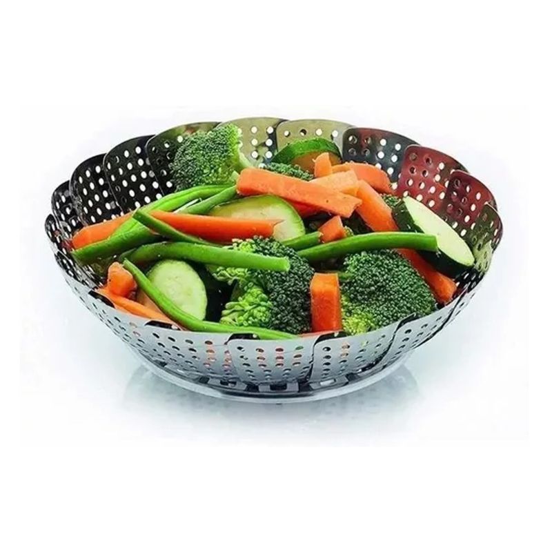 GENERICO - Vaporera Plegable Olla A Vapor Cesta Ajustable Para Cocina.