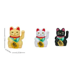 GENERICO - 3 x Mini gato de la suerte agita el brazo, Fengshui, Maneki, Neko