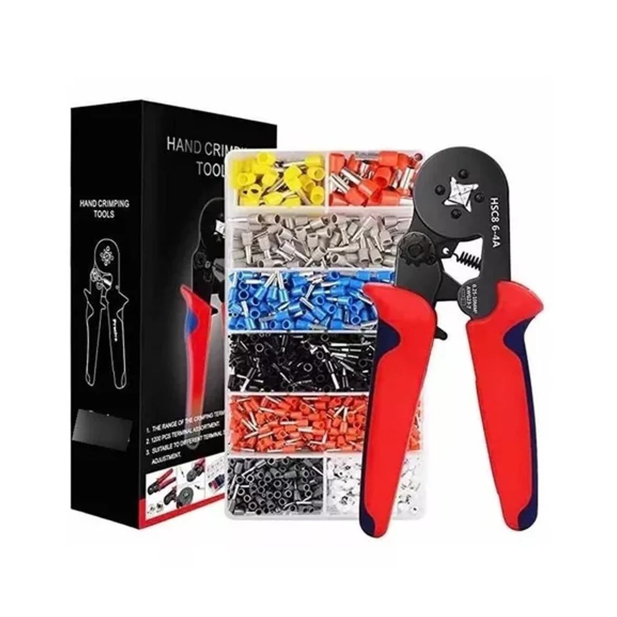 GENERICO - Crimpeadora 1200 Terminales Alicate Prensa Ferrulera