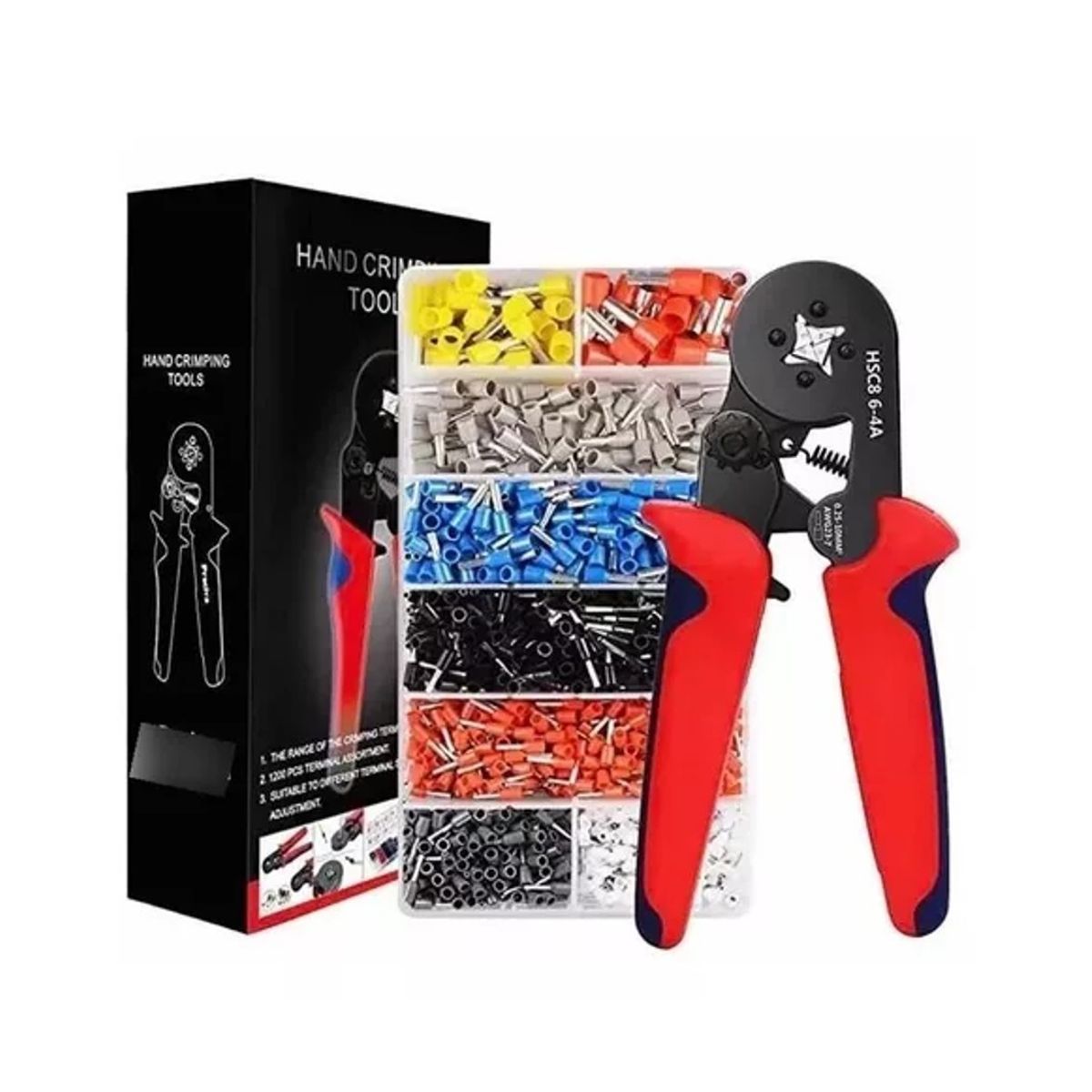 GENERICO - Crimpeadora 1200 Terminales Alicate Prensa Ferrulera