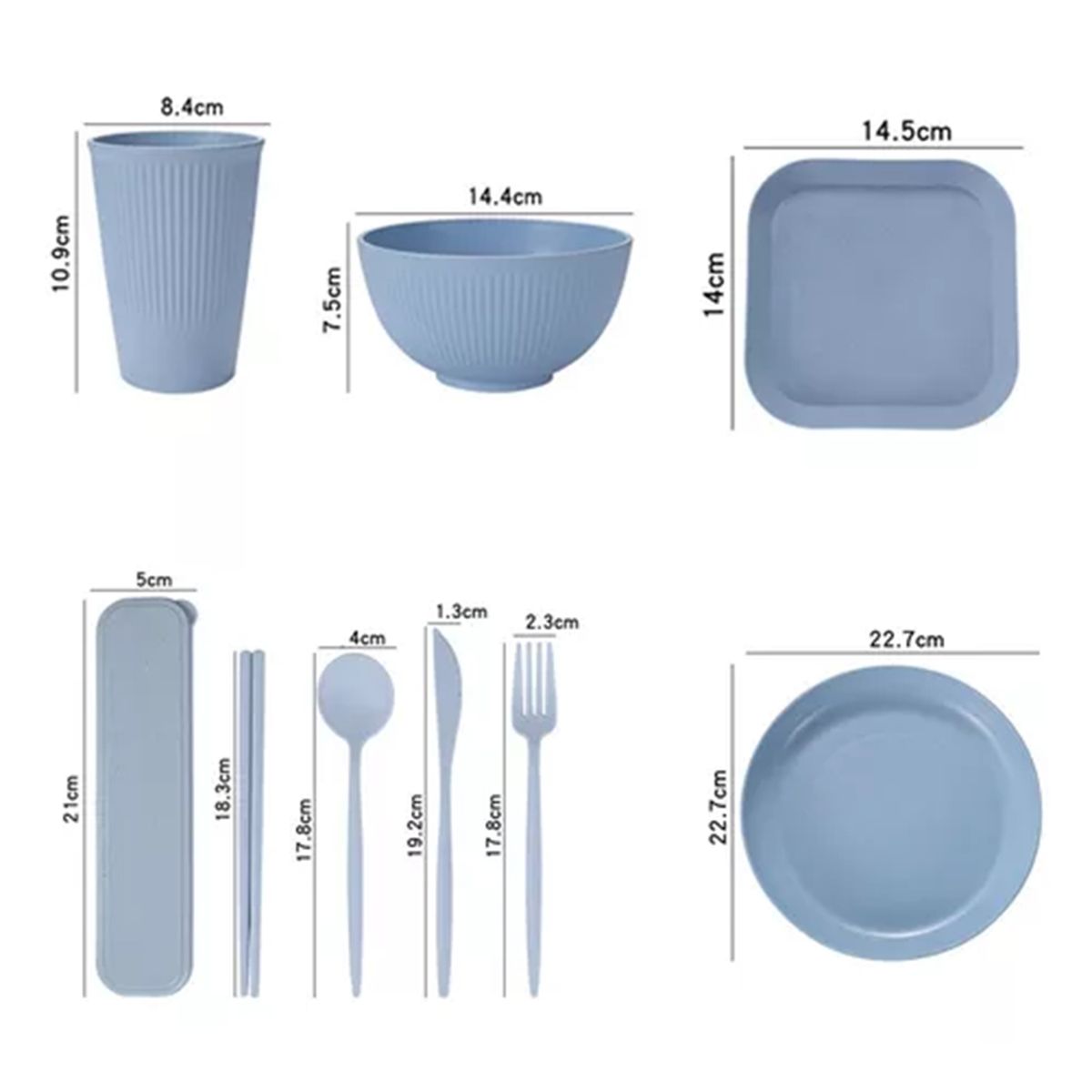 TNAKIEX - Juego De Vajilla Paja Trigo 36 Piezas Reutilizable Cocina