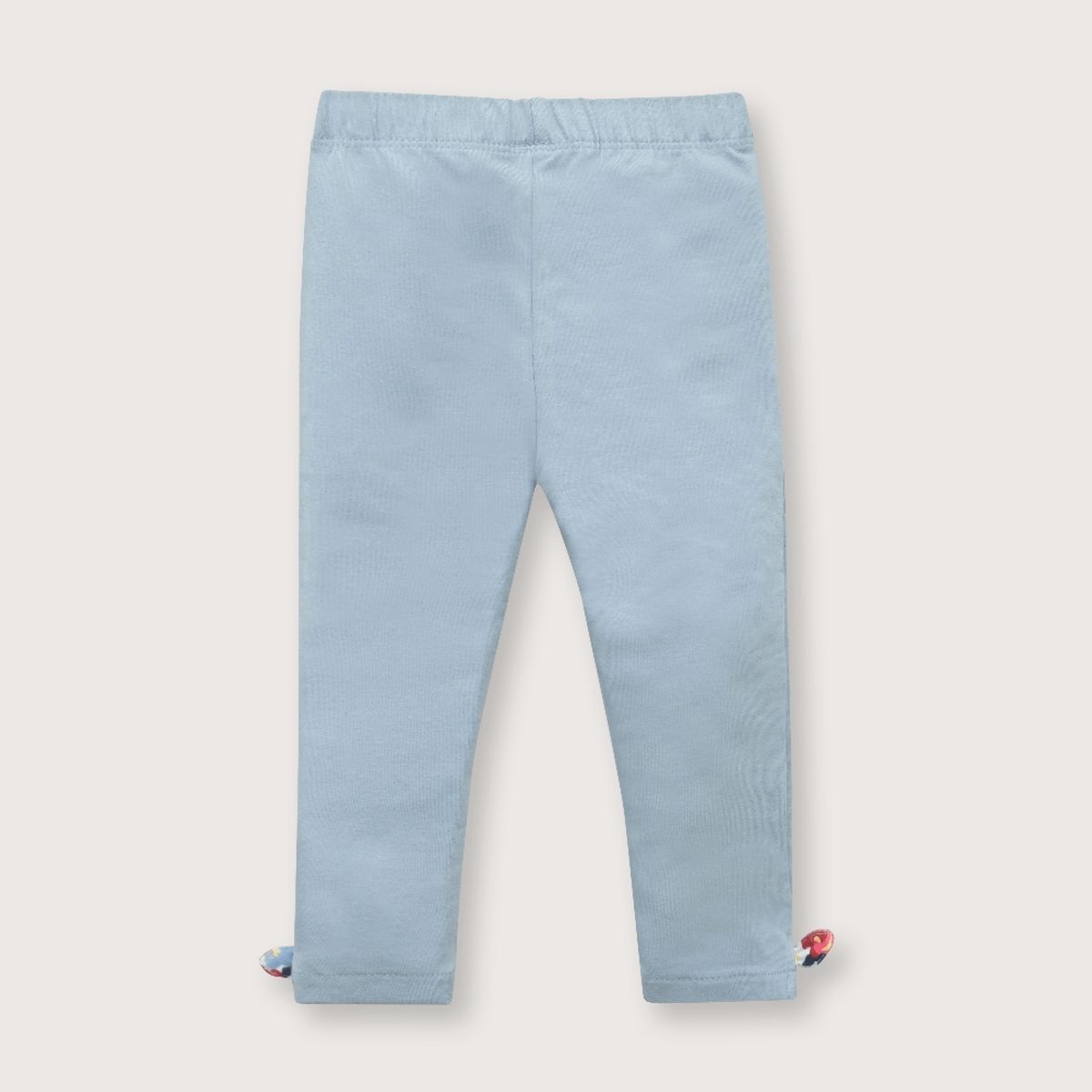 OPALINE - Calza de niña moñitos lisa Denim (6M - 4A)