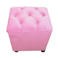 Pouf Baul Capitone Rosado Diamante Felpa 40x33x50 Rimar