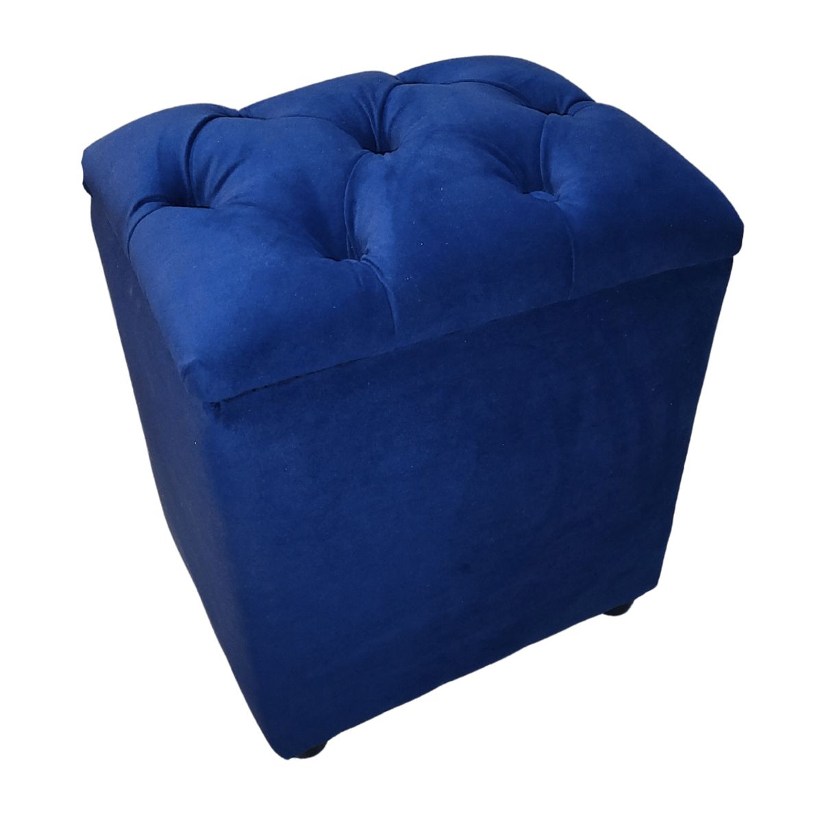 GENERICO - Pouf Baul Capitone Azul Marino Felpa 40x33x50 Rimar