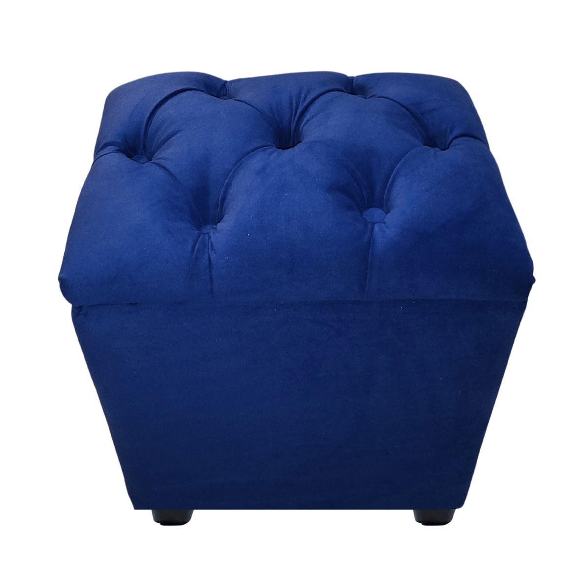 GENERICO - Pouf Baul Capitone Azul Marino Felpa 40x33x50 Rimar