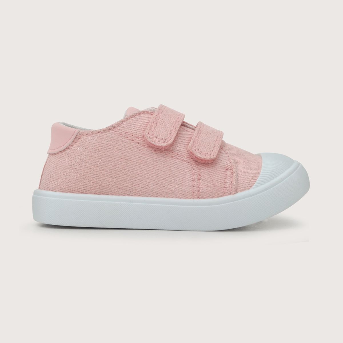 OPALINE - Zapatilla de niña urb lona doble velcro rosado (18-21)