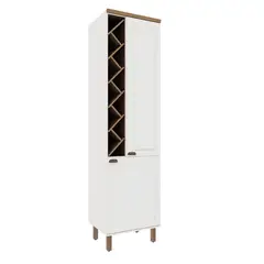 DF HOME - Despensa 600 Blanco 2 Puertas Con Porta Botellas