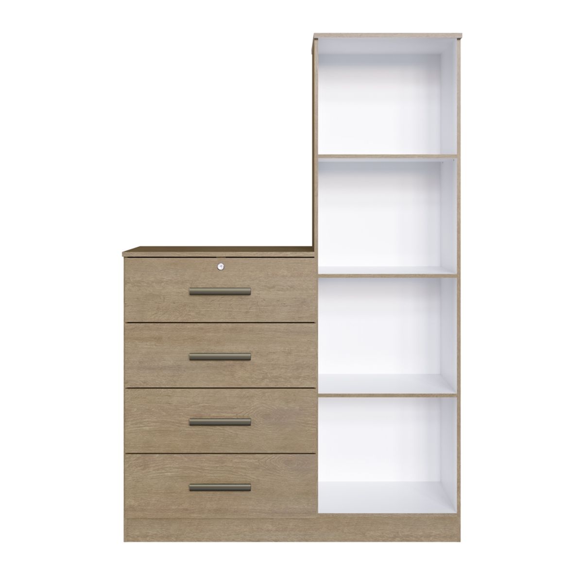 DF HOME - Comoda aurora con espejo y 4 gavetas brunne