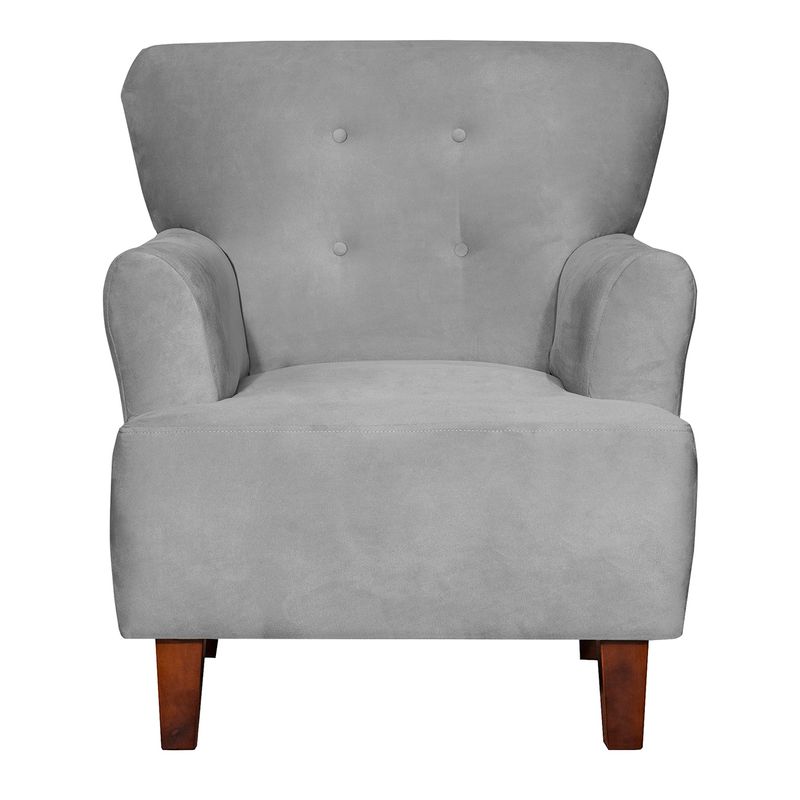 MASEL - Sillon 1c York Felpa Gris   75x55x95