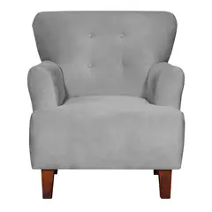 MASEL - Sillon 1c York Felpa Gris  75x55x95