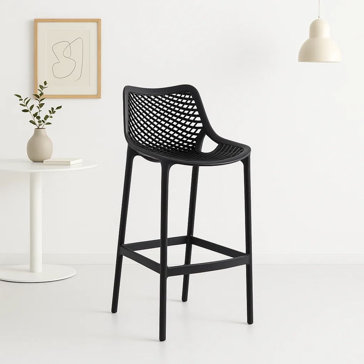 KLIK - Taburete Piso de Bar Terraza Exterior Air Berlín - Negro