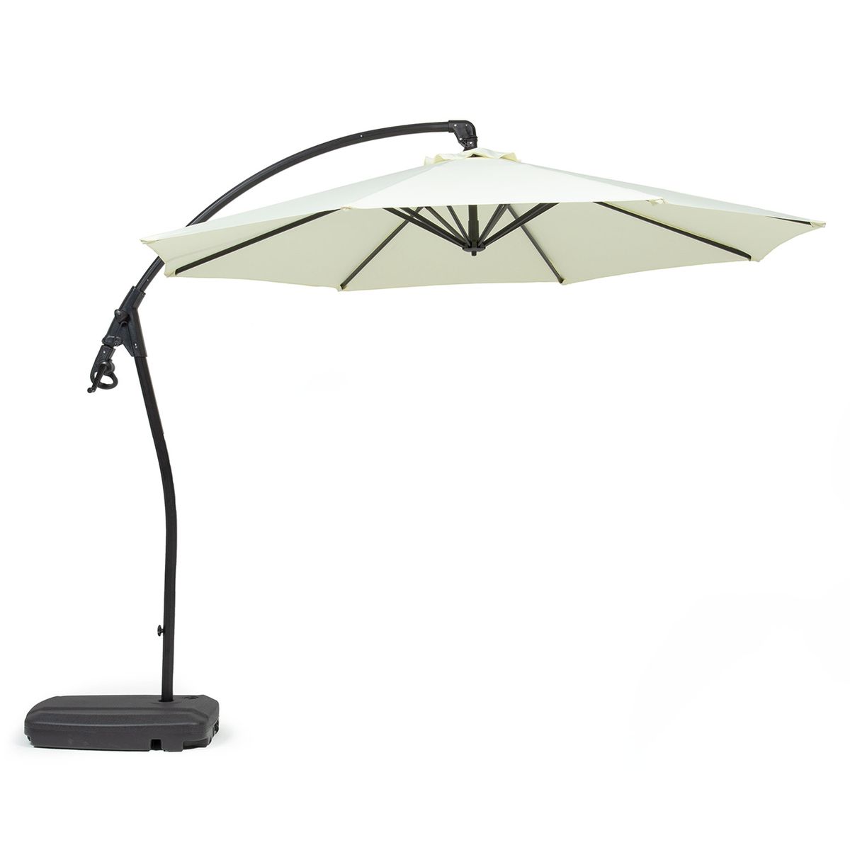 RELAN - Quitasol Lateral Con Base Relan Sombrilla Manivela 300Cm