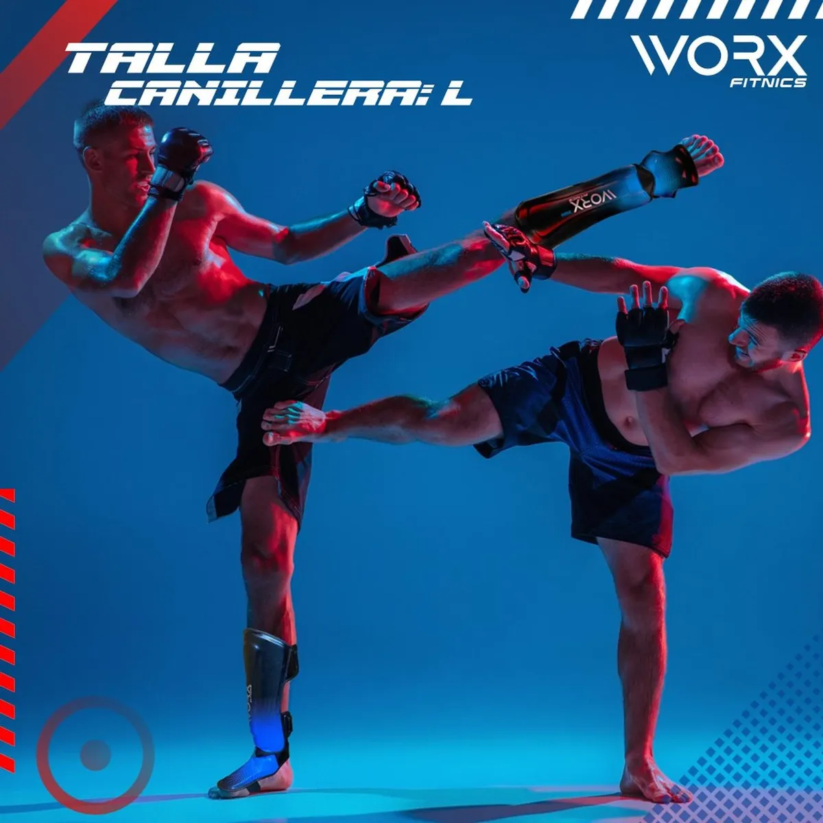 WORX - Canilleras Espinilleras Artes Marciales Kick box - Negro - L