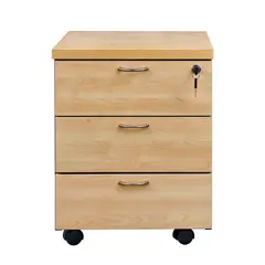 GENERICO - Cajonera Laminado Compacto con Llave y Ruedas Color Maple y Grafito