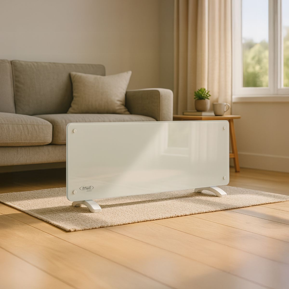 ANWO - Estufa Eléctrica Anwo Panel Convectivo Vidrio con Wifi 2000 W Programable NDFL2000V