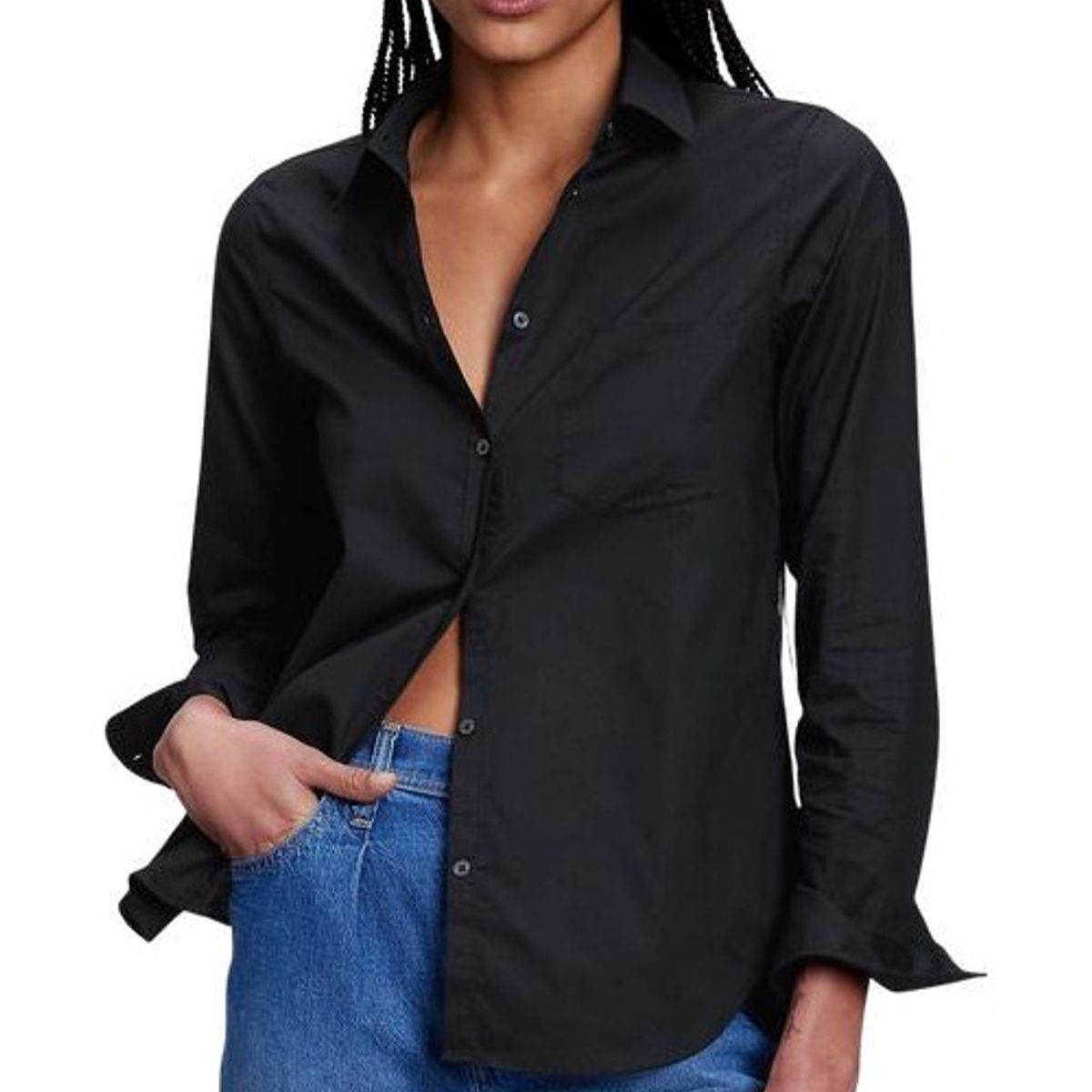 GAP - Blusa GAP Mujer Basic Algodón Negro