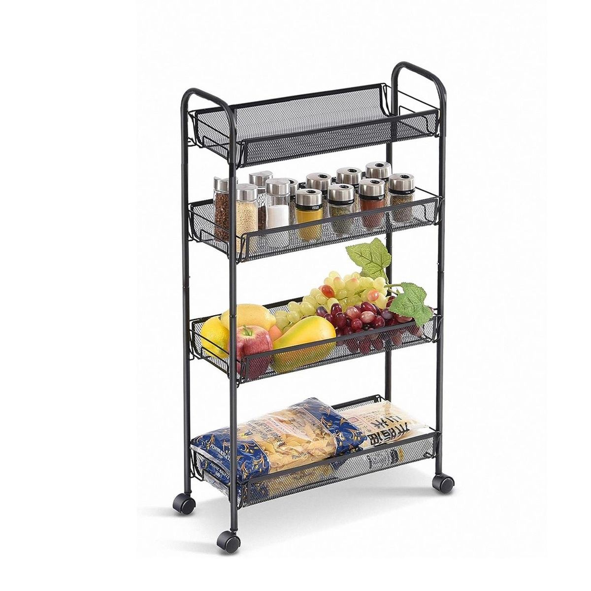 CASATUA - Carrito Carro Organizador Multiuso Acero Inoxidable + Ruedas