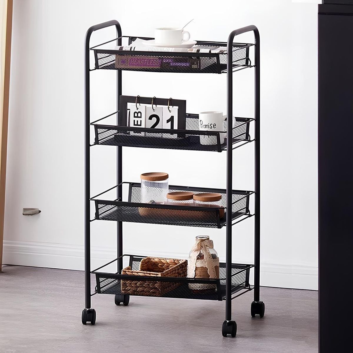 CASATUA - Carrito Carro Organizador Multiuso Acero Inoxidable + Ruedas