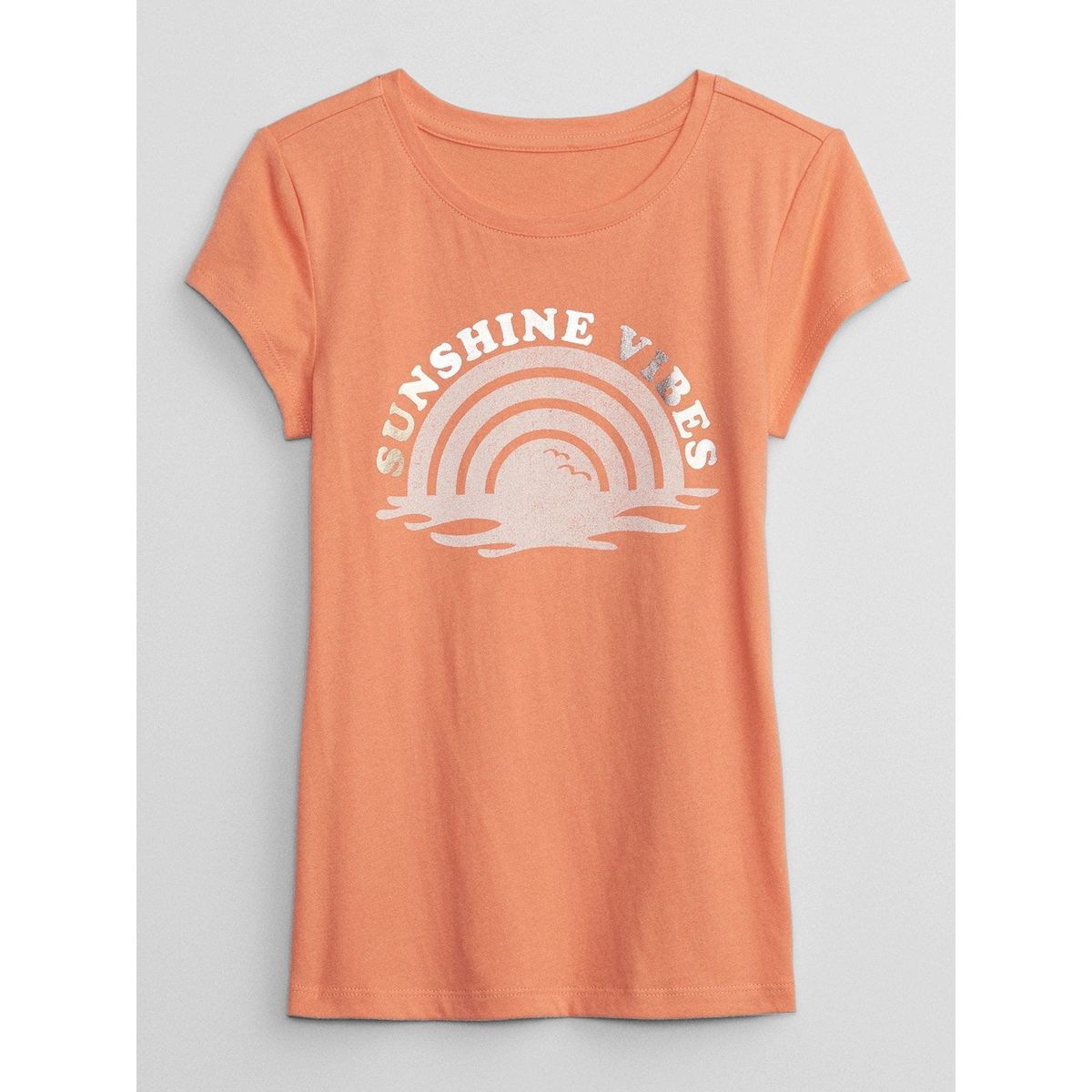 GAP - Polera Niña Graphic Manga Corta Naranjo GAP