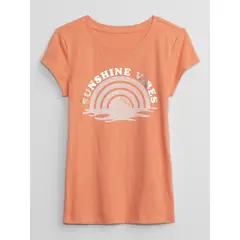 GAP - Polera Niña Graphic Manga Corta Naranjo