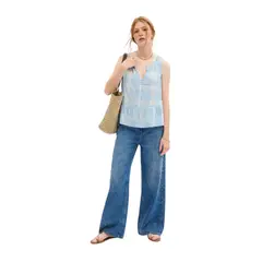 GAP - Blusa Sin Manga Celeste