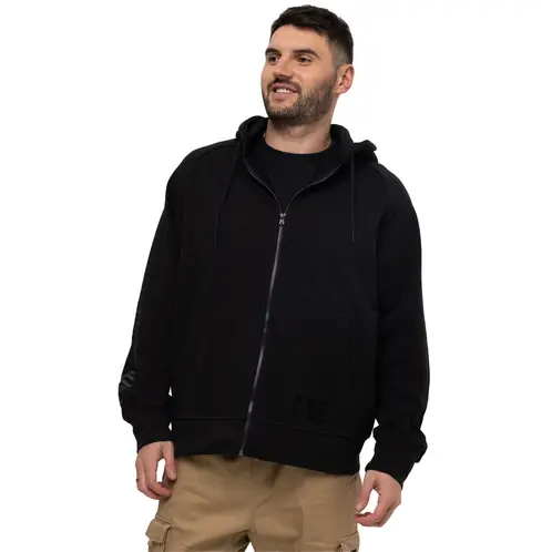 CAT - Polerón Hombre Fleece Logo Full Zip Negro