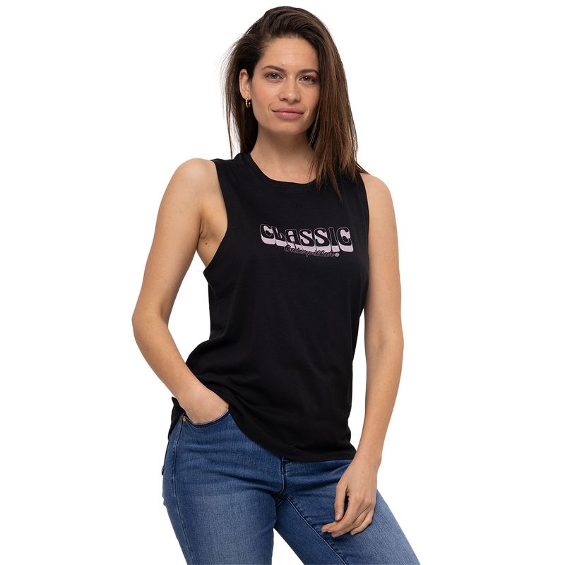 CAT - Polera M/C W Graphic Tank Negro Mujer CAT