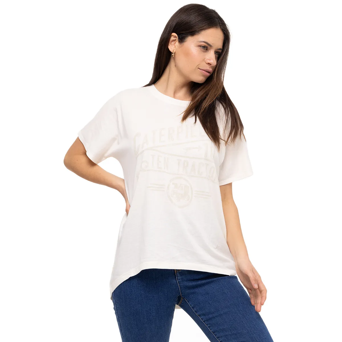 CAT - Polera M/C W Slouchy Dolman Tee Blanco Mujer CAT