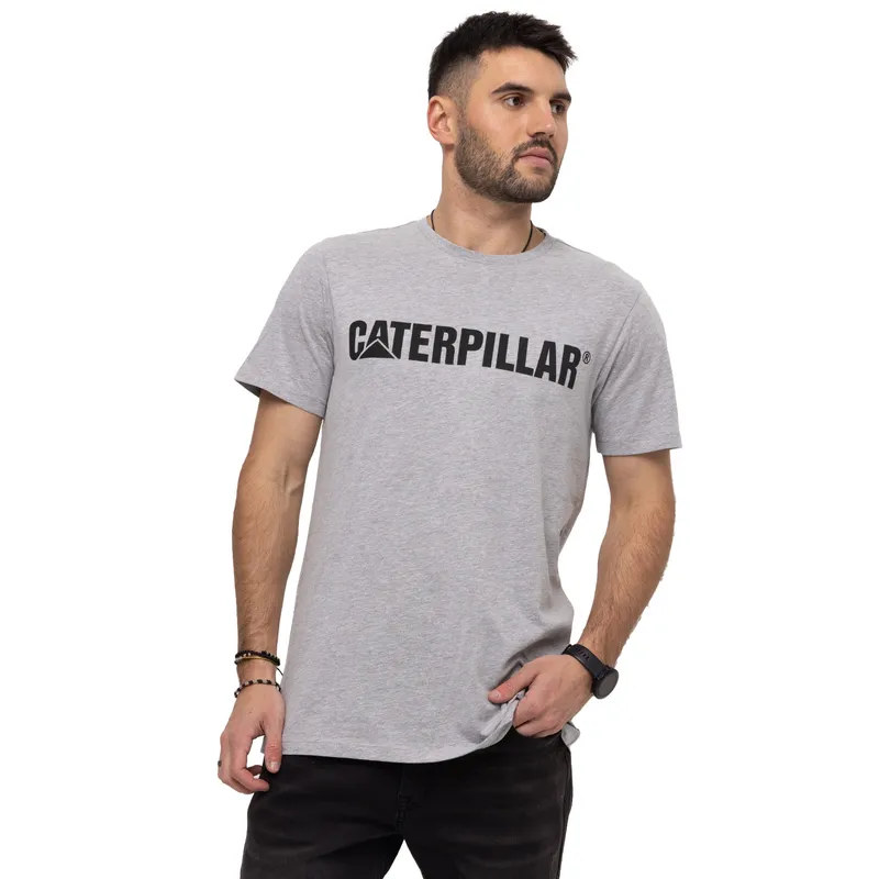 CAT - Polera manga corta Caterpillar Logo Tee Gris Hombre CAT