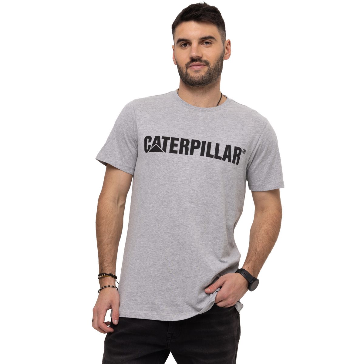 CAT - Polera manga corta Caterpillar Logo Tee Gris Hombre CAT