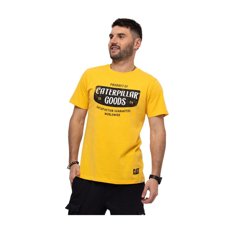CAT - Polera M/C Retro Sport Graphic Amarillo Hombre CAT