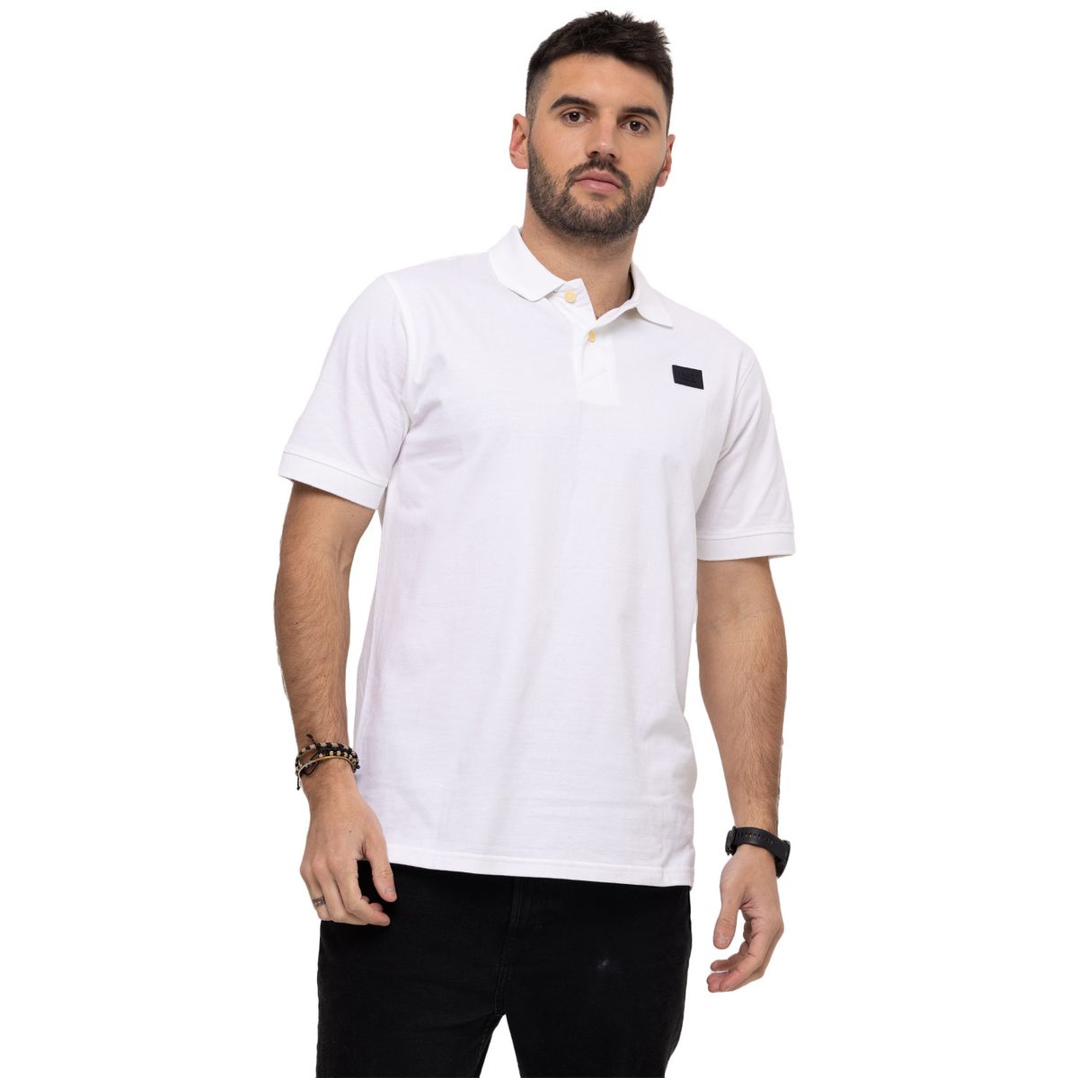 CAT - Polera Polo Hombre Cat Logo Jersey Polo Blanco CAT