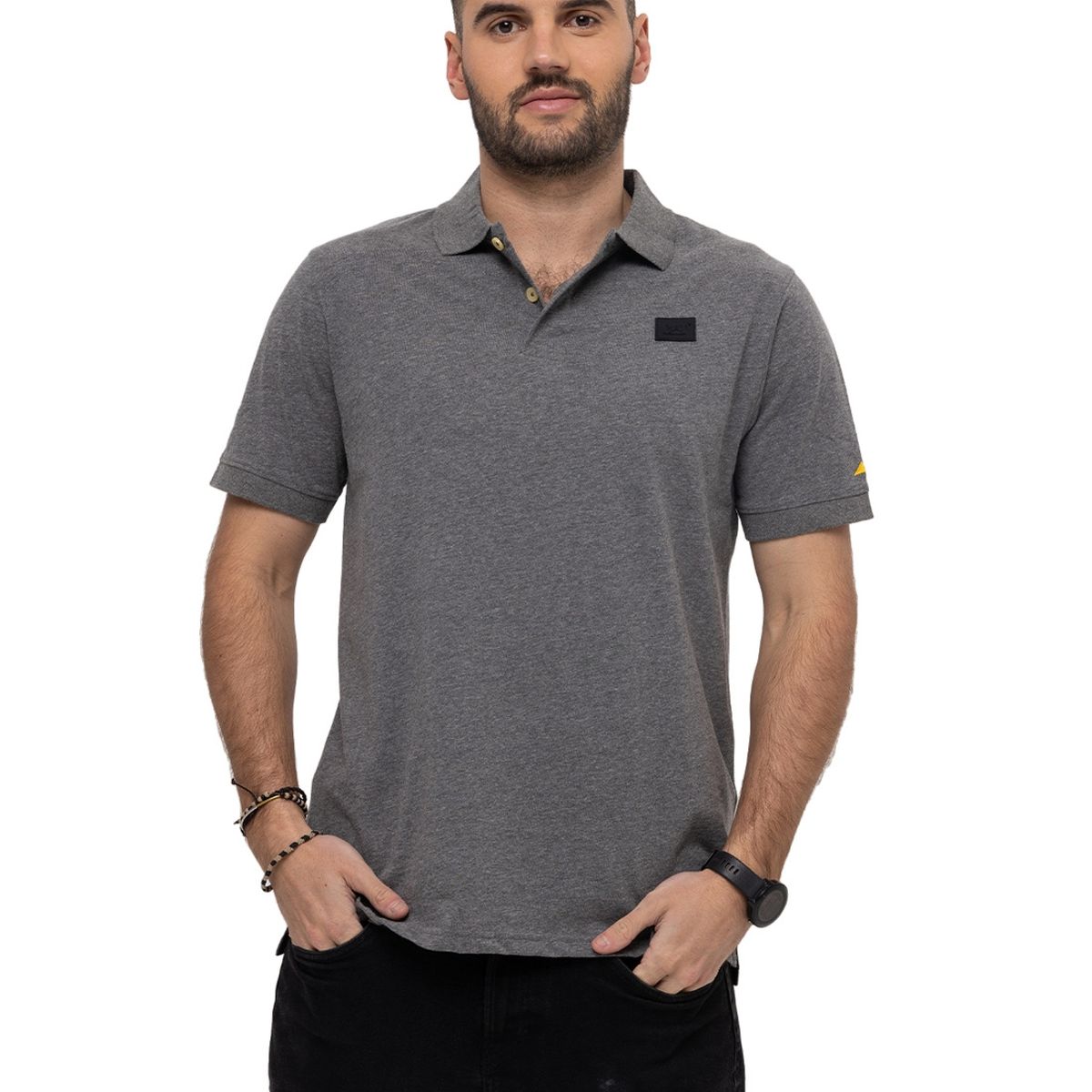 CAT - Polo Logo Jersey Polo Gris Hombre CAT