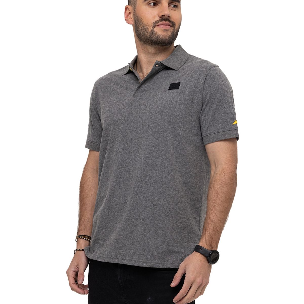 CAT - Polo Logo Jersey Polo Gris Hombre CAT