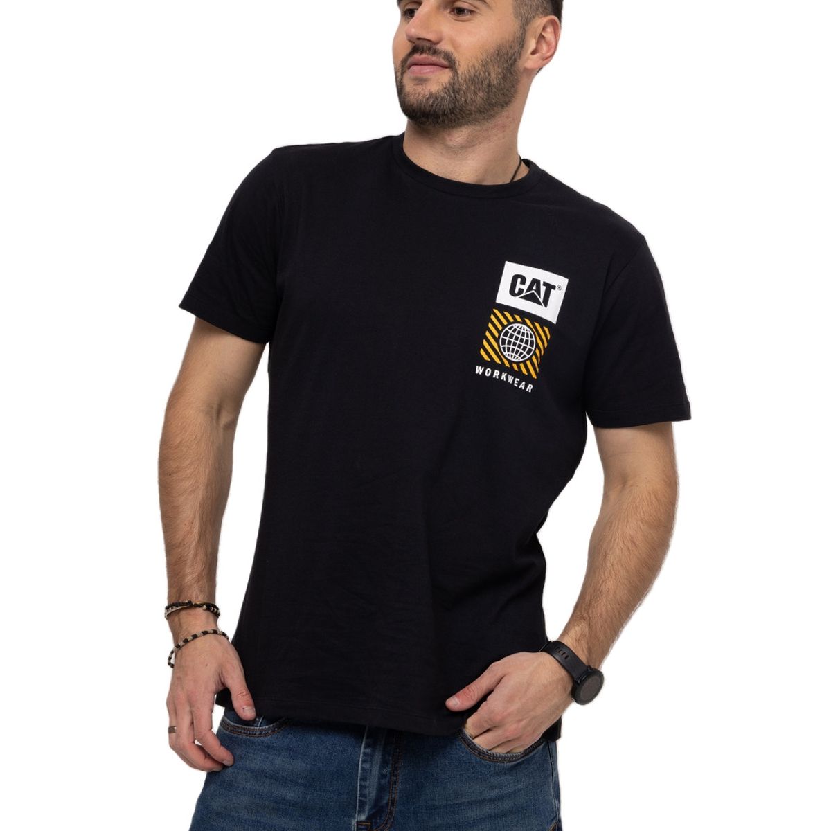 CAT - Polera M/C Workwear Heritage 1 Negro Hombre CAT