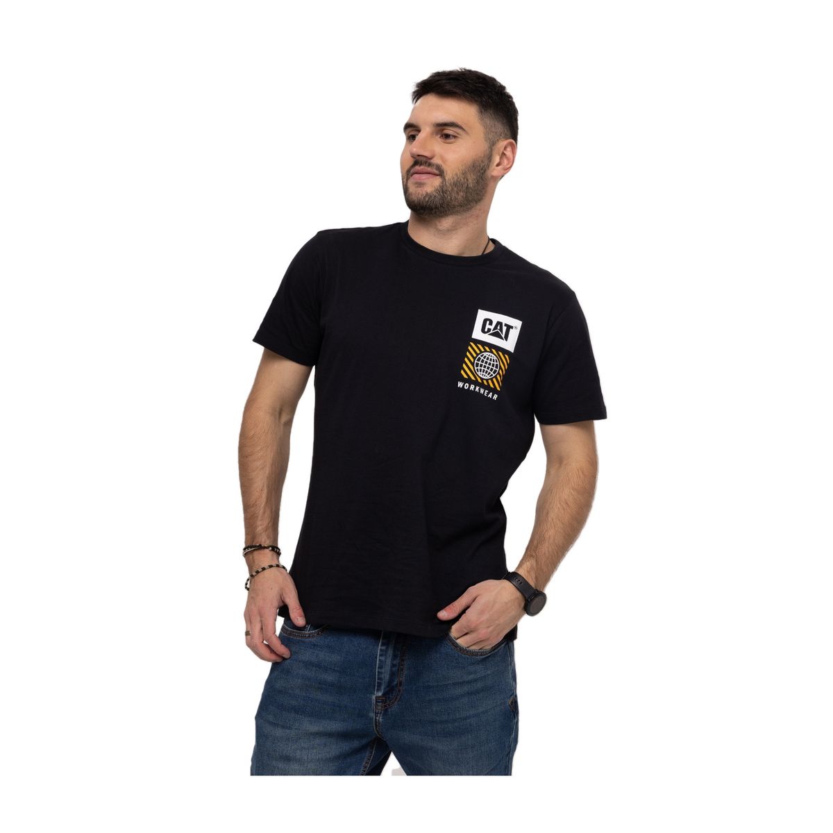 CAT - Polera M/C Workwear Heritage 1 Negro Hombre CAT