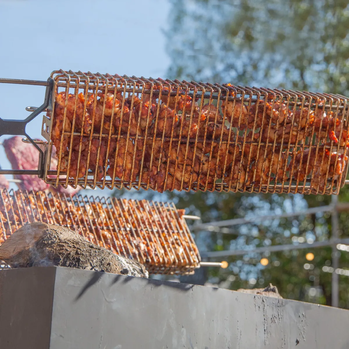 KANKA - KANKA - Rejilla o Canasta XL Acero Inoxidable Para Asar Alimentos