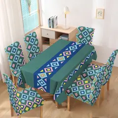 GENERICO - Mantel con 6 Fundas de Sillas elasticadas