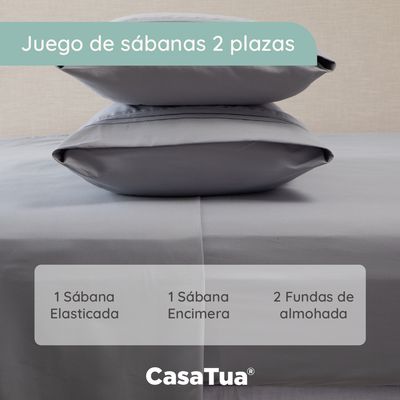 Imagen 2 del producto Sabana 1800 Hotel Ultra Suave Funda Bordada - Gris - 2 plazas