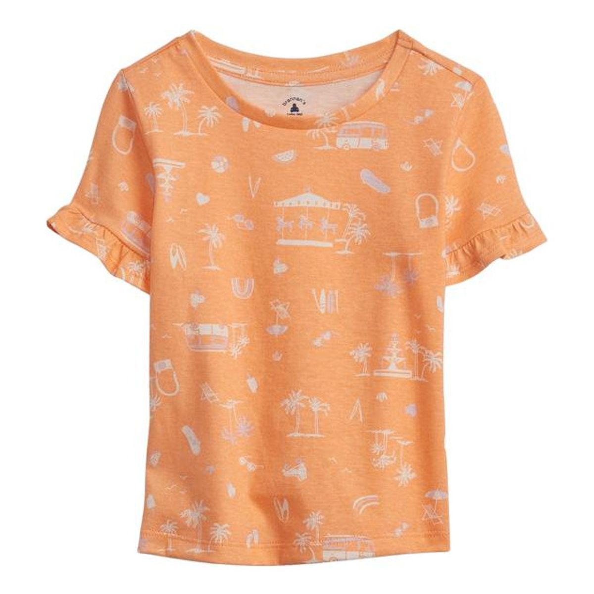 GAP - Polera Ruffle Print Naranjo GAP