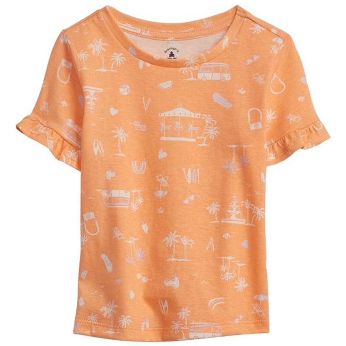 GAP - Polera Ruffle Print Naranjo GAP