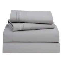 CASATUA - Sabana 1800 Hotel Ultra Suave Funda Bordada - Gris - king