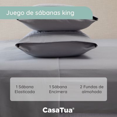 Imagen 2 del producto Sabana 1800 Hotel Ultra Suave Funda Bordada - Gris - king