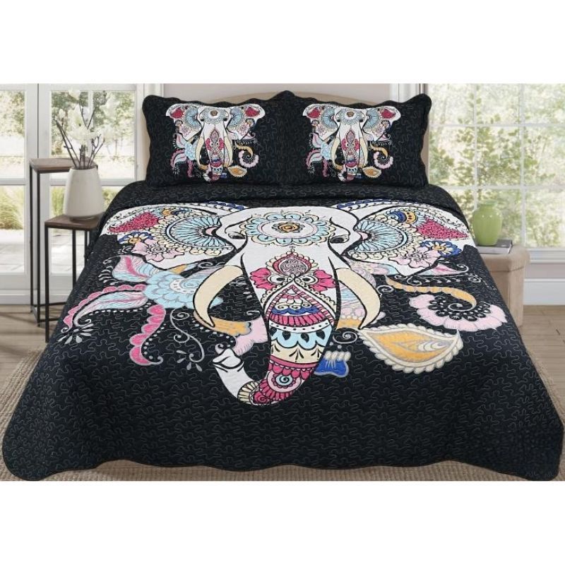 GENERICO - Cubrecamas de verano Quilt 2 Plazas diseños Estampados